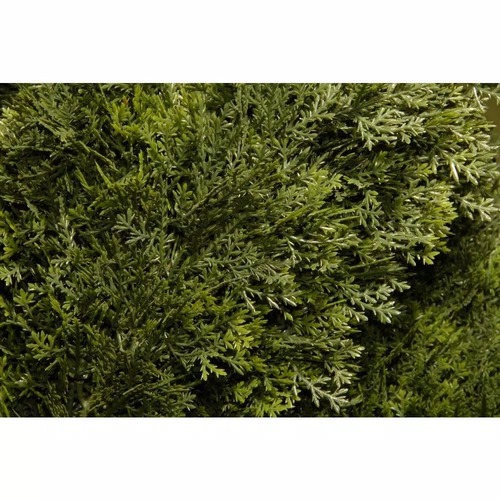 National Tree Company 60 in. Double Cedar Artificial Spiral Topiary Tree with Green Round Grower Pot