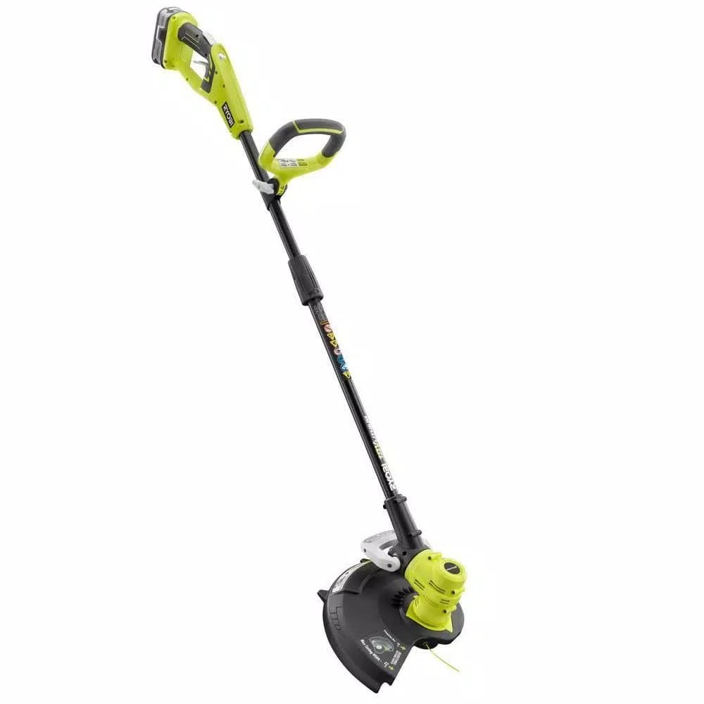 Ryobi ONE+ 18V Lithium-Ion Cordless String Trimmer and Edger with 4.0 Ah Battery and Charger, Refurbished