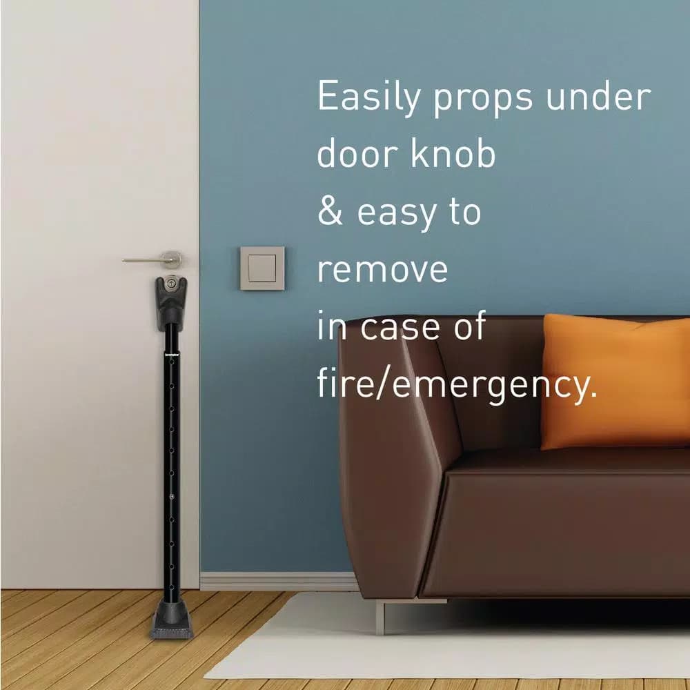 SecurityMan 2-in-1 Adjustable Door Knob Jammer and Sliding Patio Door Security Bar - High Grade Iron