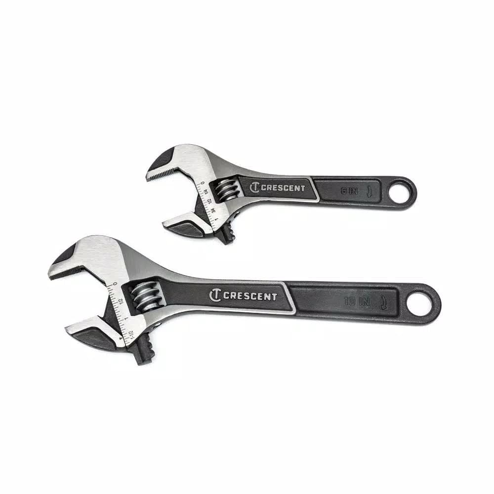 Crescent 2-Piece Adjustable Wrench Set, 6 in. and 10 in. Wide Jaw SAE Hand Tools
