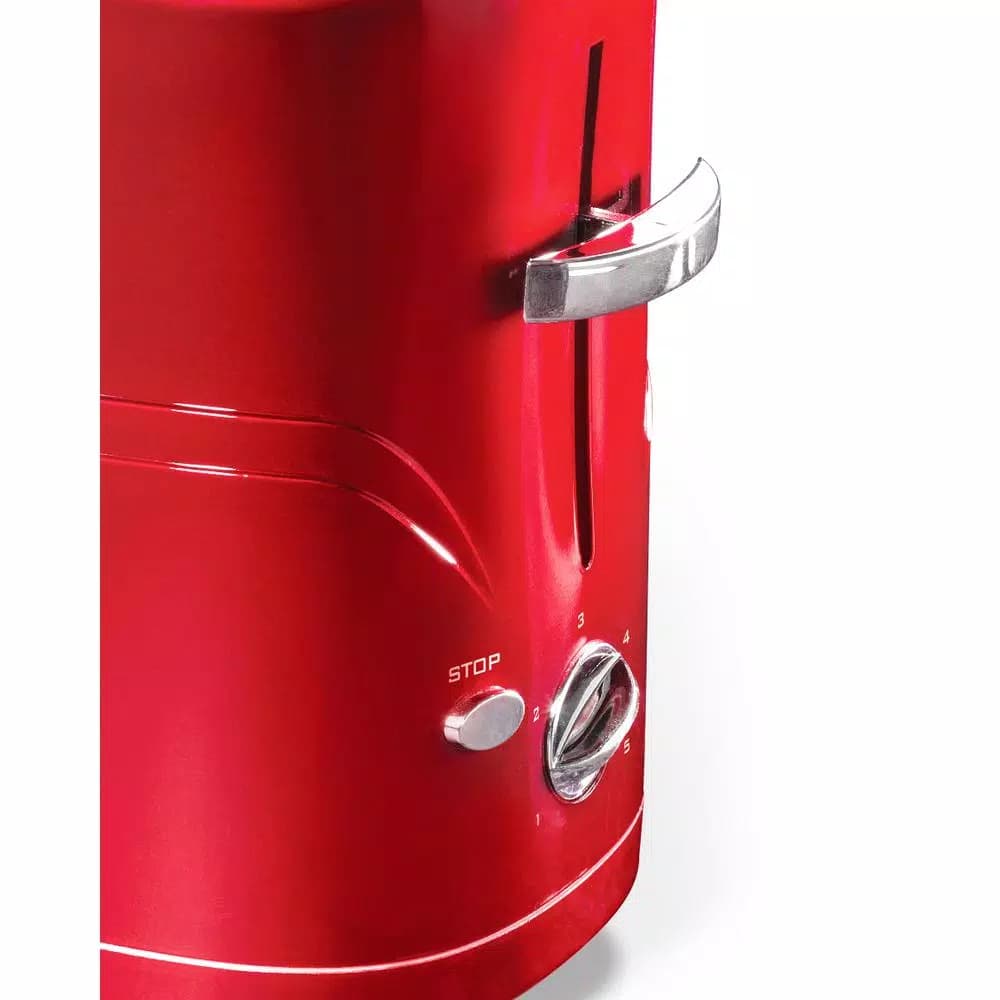 Nostalgia Retro Series 2-Slice Red Hot Dog and Bun Toaster with Mini Tongs