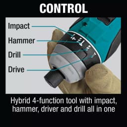 Makita 18V LXT Brushless 4-Function Hybrid Impact Hammer Driver Drill (Tool Only) thumbnail 8