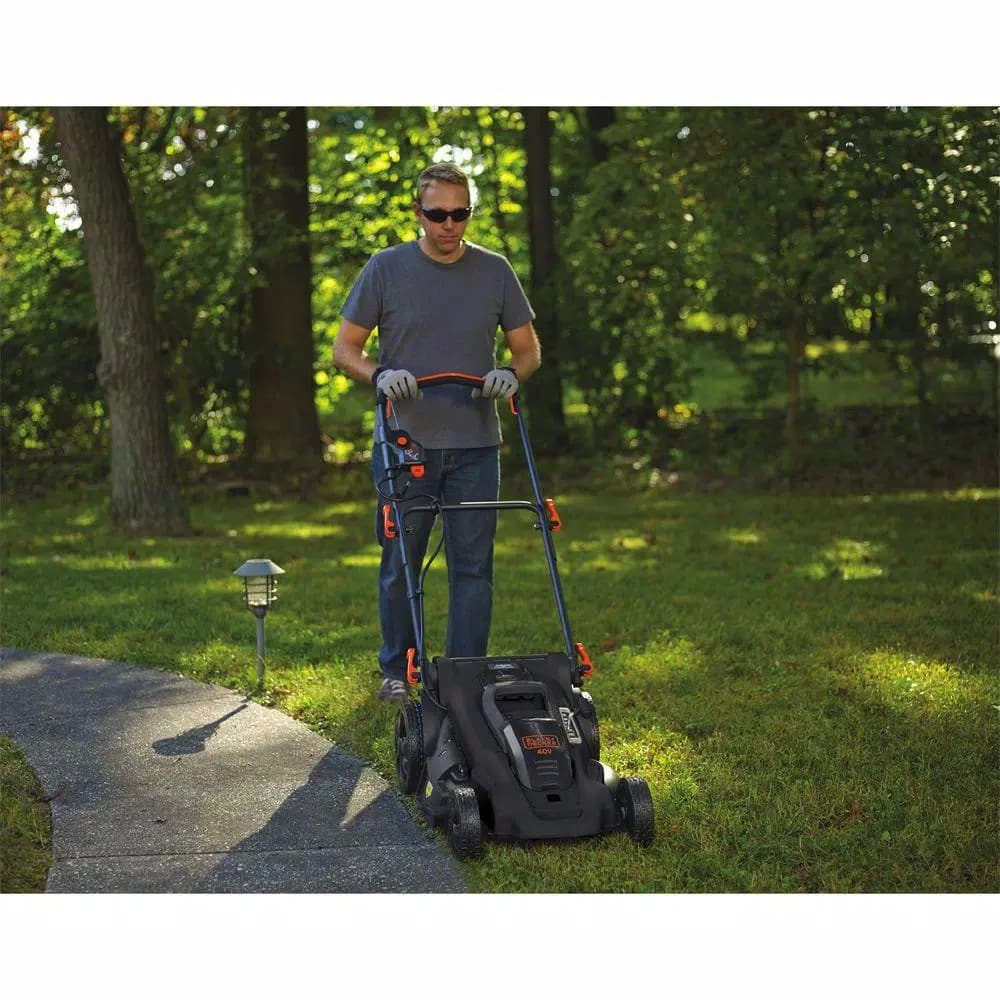 BLACK+DECKER 20 in. 40V MAX Cordless Walk Behind Push Lawn Mower with (2) 2.0 Ah Batteries and Charger