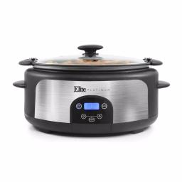 Elite Platinum 6 Qt. Programmable Slow Cooker with Locking Lid and Stainless Steel Finish thumbnail 3