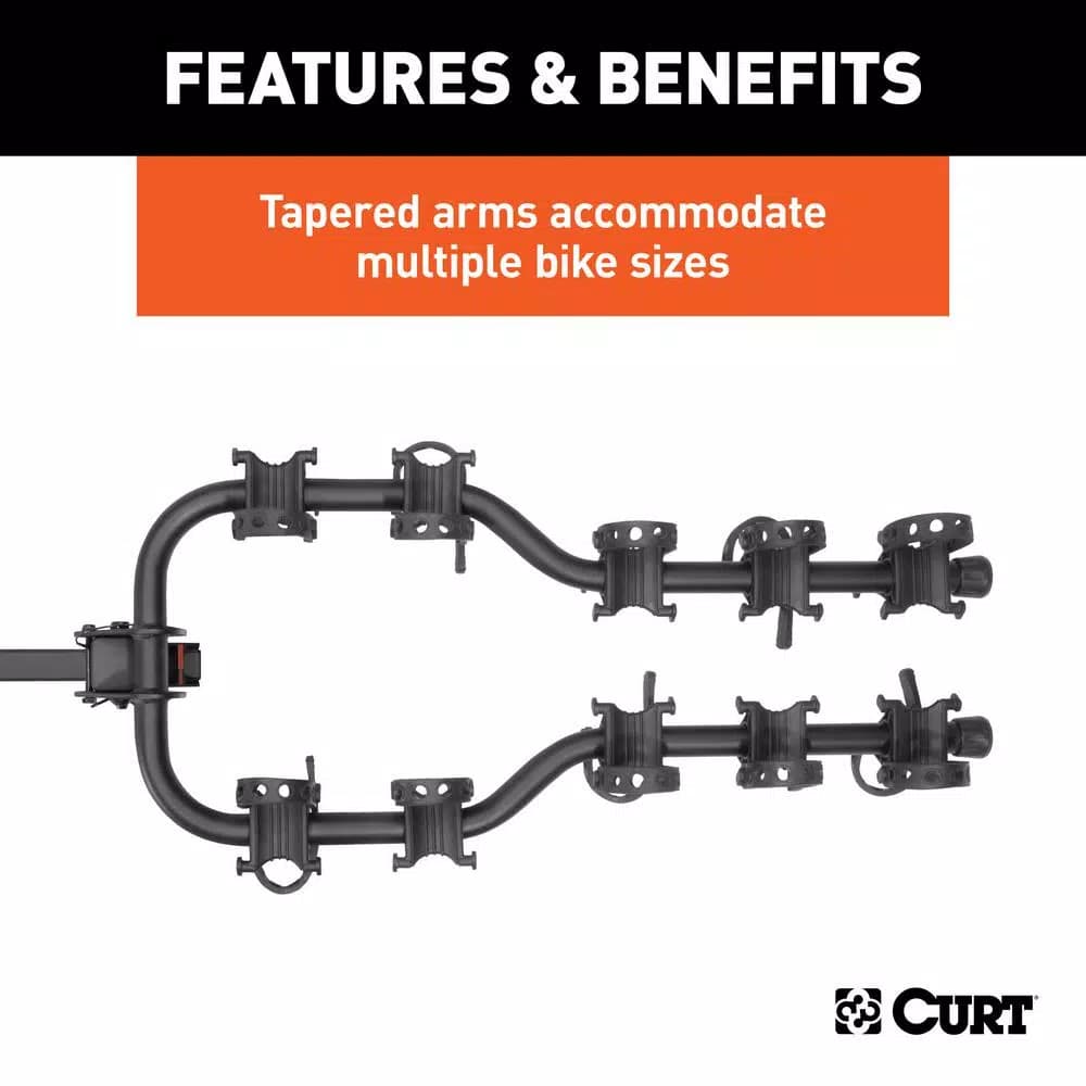 CURT Premium 5-Bike Hitch Mounted Bike Rack, 2-inch Receiver, 225 lb Capacity