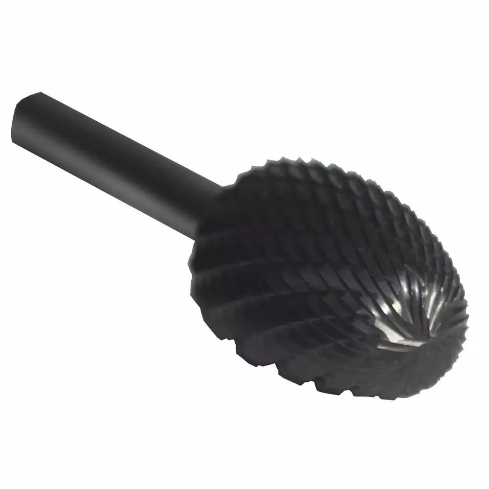 Drill America 1/4 in. x 3/8 in. Oval Solid Carbide Burr Rotary File Bit, 1/4 in. Shank