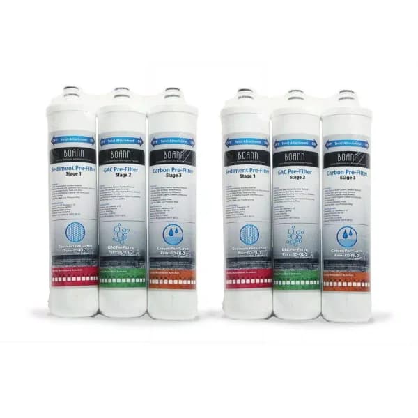 BOANN 1-Year Replacement Filter Pack for Reverse Osmosis Water Filtration Systems