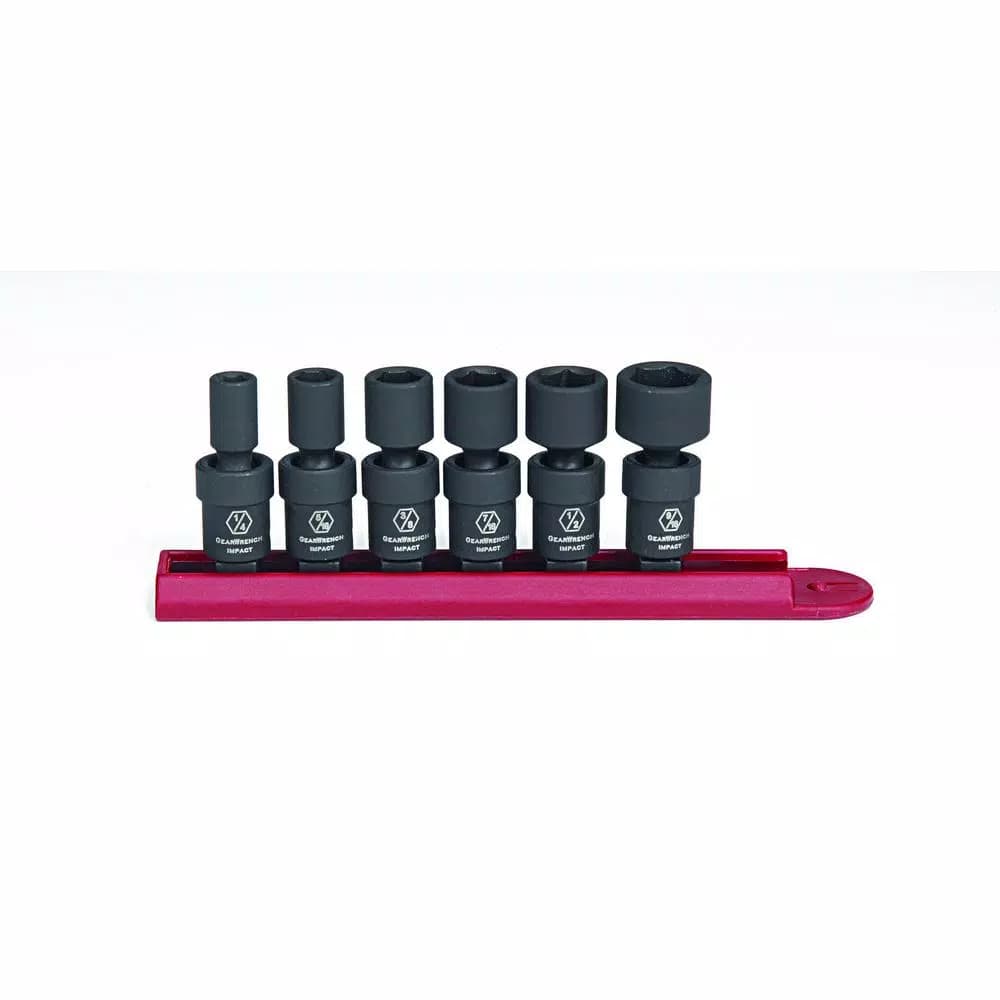 GearWrench 1/4 in. Drive SAE Standard Universal Impact Socket Set, 6-Piece