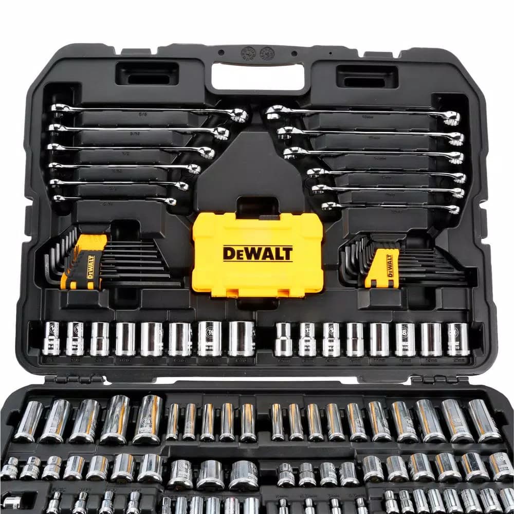 DEWALT 168-Piece Mechanics Tool Set with 1/4 in., 3/8 in., and 1/2 in. Drive Ratchets and Sockets