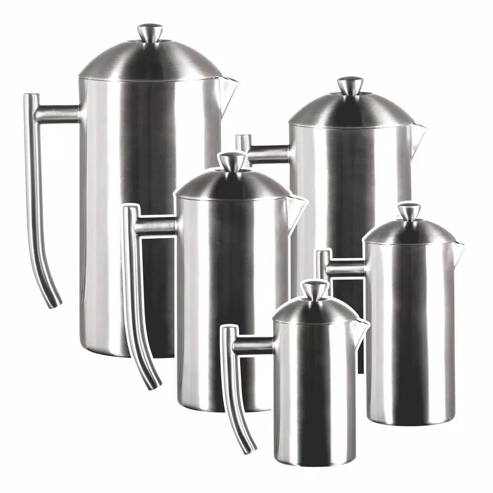 Frieling 2-Cup Stainless Steel French Press, 17 oz Double-Walled Insulated Coffee Maker