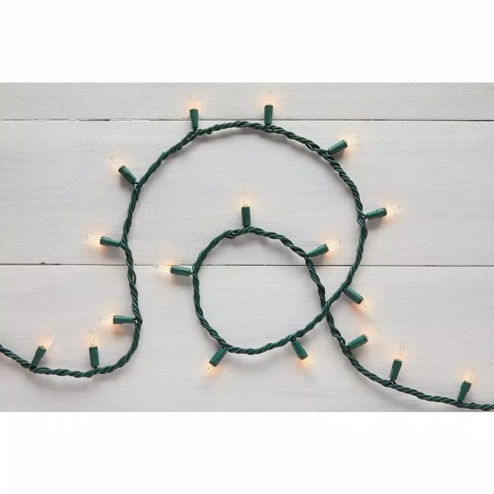 Home Accents Holiday 150-Light Incandescent Clear Mini String Lights, 8 Functions, Indoor/Outdoor
