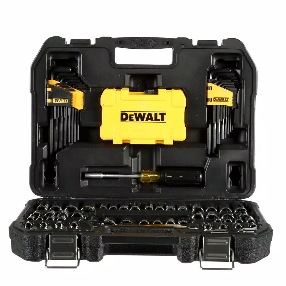 DEWALT 108-Piece 1/4 in. and 3/8 in. Drive Polished Chrome Mechanics Tool Set