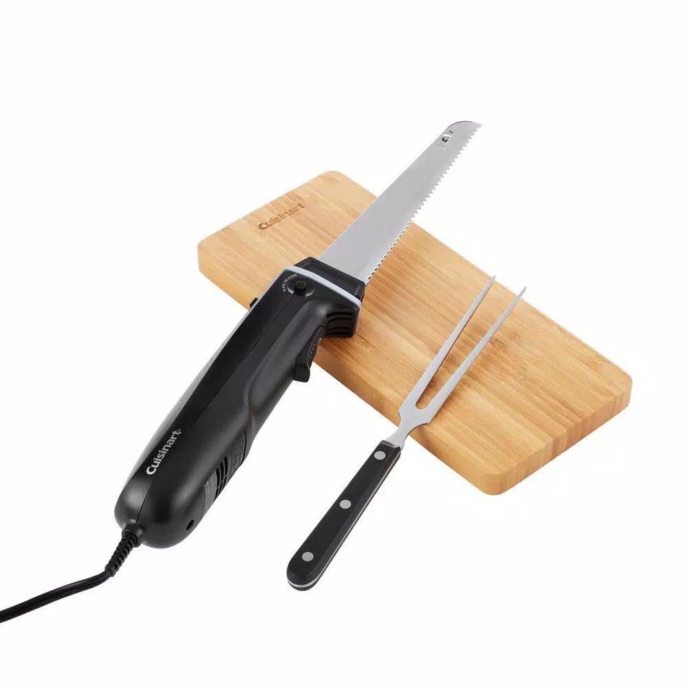 Cuisinart 10.5 in. Electric Knife Set with Bamboo Cutting Board and Carving Fork