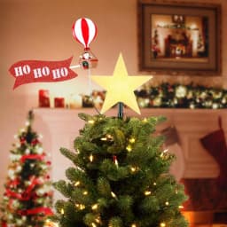 Mr. Christmas Santa in Hot Air Balloon Animated Tree Topper with LED Star thumbnail 3