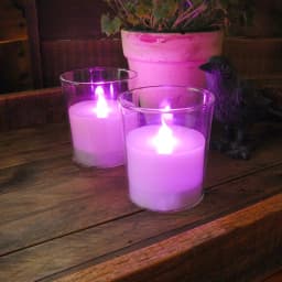 LUMABASE Multi-Function Battery Operated LED Candles with Frosted Glass and Remote Control, 2-Count thumbnail 3