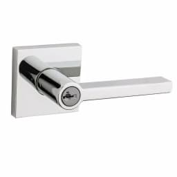Kwikset Halifax Square Entry Door Lever, Polished Chrome with SmartKey Security thumbnail 1