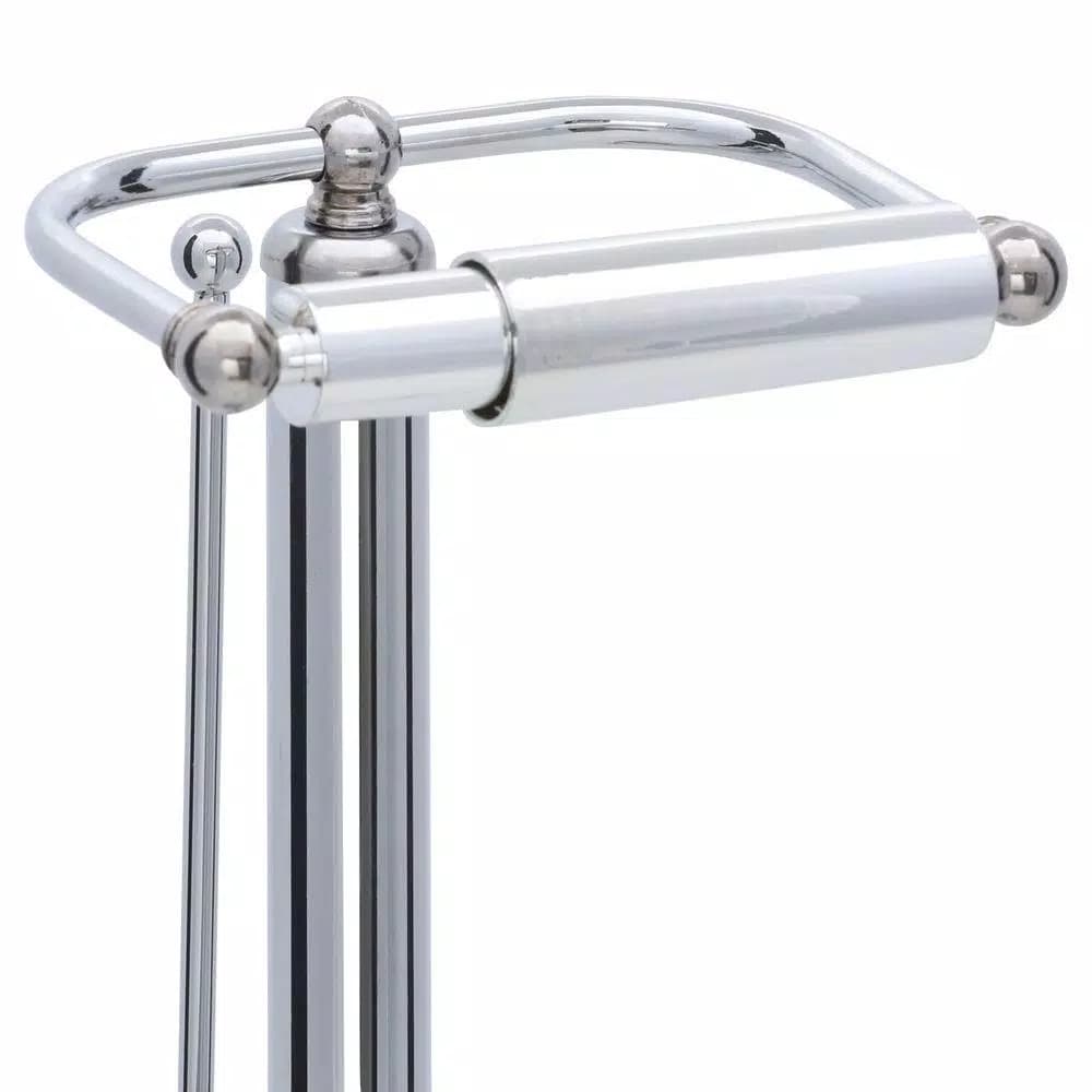 Unbranded Chrome Toilet Caddy with Magazine Rack and 3-Roll Storage Holder