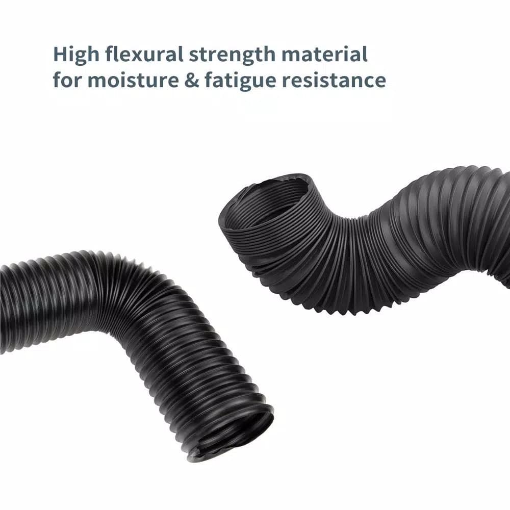 POWERTEC 4 in. Flexible Dust Collection Hose, Expandable Polypropylene Extraction Hose