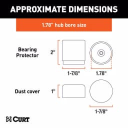 CURT 1.78" Bearing Protectors & Covers, 2-Pack thumbnail 5