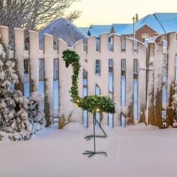 ProductWorks 28 in. Pre-lit Faux Boxwood Topiary Flamingo Sculpture with 20 LED Lights thumbnail 2