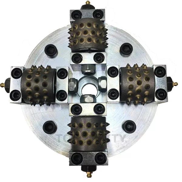 Monster 8 in. Bush Hammer with 4 Rollers and 1 in. Arbor for Concrete Floor Grinding