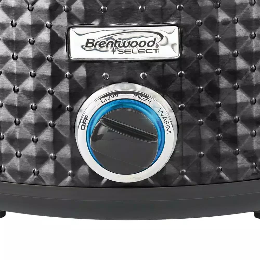 Brentwood Appliances 7 Qt. Black Slow Cooker with Removable Ceramic Pot and Tempered Glass Lid