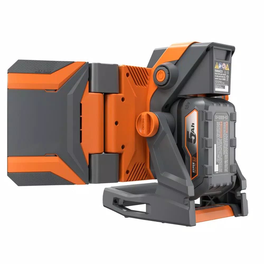 RIDGID 18V Hybrid Folding Panel LED Work Light, 2500 Lumens