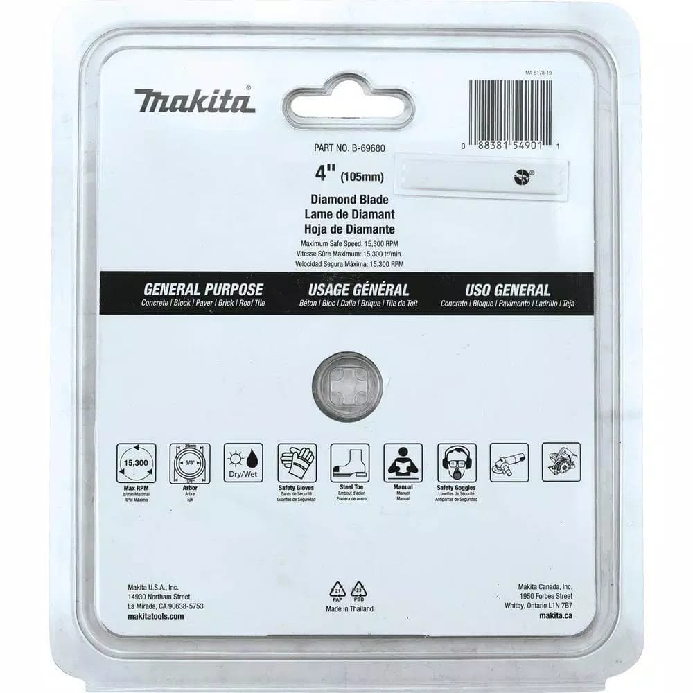 Makita 4 in. Turbo Rim Diamond Blade for General Purpose Cutting