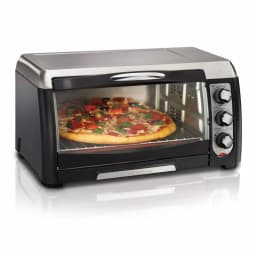 Hamilton Beach 6-Slice Convection Toaster Oven with Bake, Broil, and Toast Settings - Black thumbnail 1