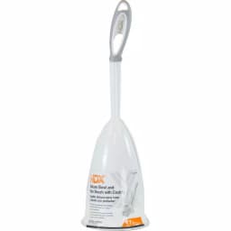 HDX Toilet Bowl Brush and Holder Set with Microban Antimicrobial Protection, White/Gray thumbnail 4