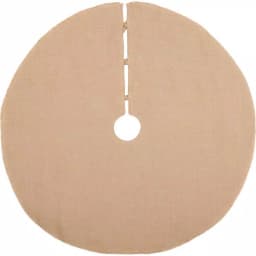 VHC Brands 48 in. Jute Burlap Poinsettia Tree Skirt - Natural Tan Holiday Decor thumbnail 2