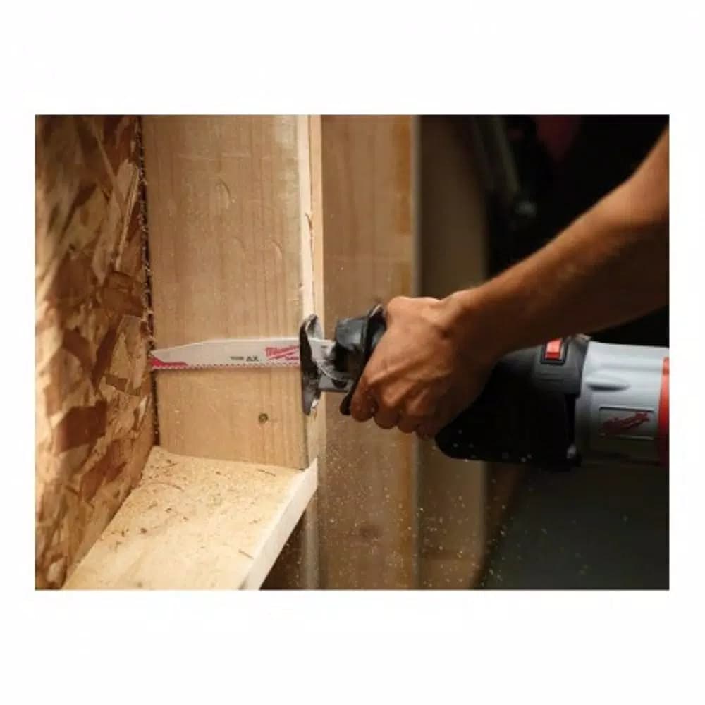 Milwaukee AX 6 in. 5 TPI Wood & Nail Embedded Reciprocating Saw Blades (5-Pack)