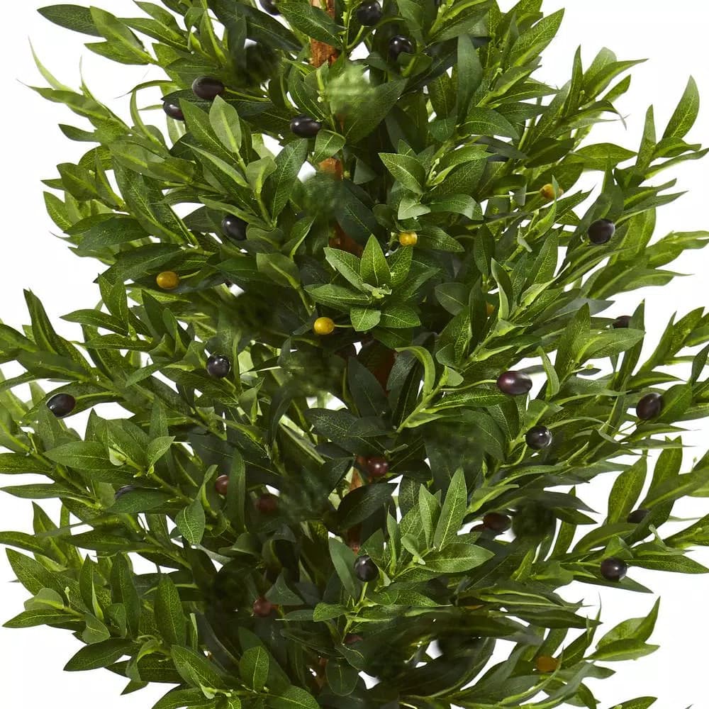 Nearly Natural 40-in. Artificial Olive Cone Topiary Tree with Decorative Planter