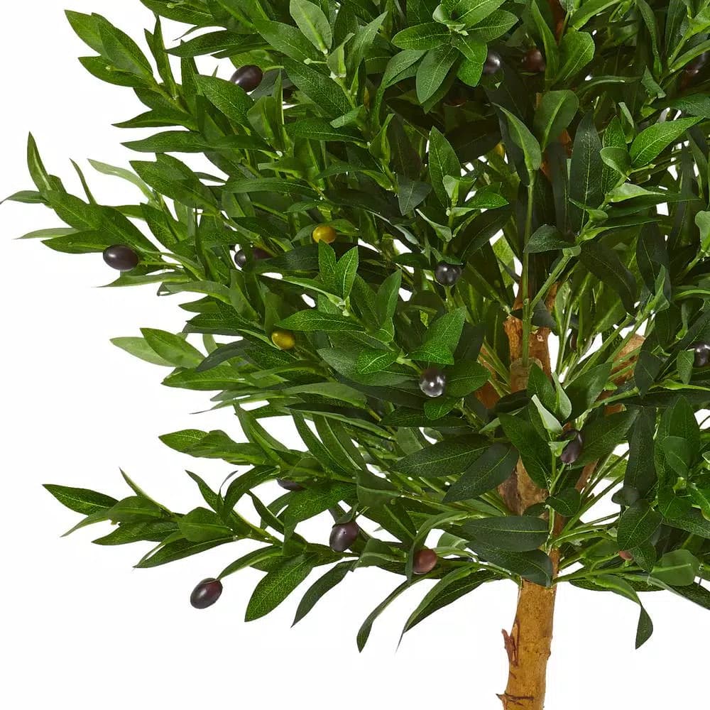 Nearly Natural 4.5 ft. Artificial Olive Cone Topiary Tree - UV-Resistant Indoor/Outdoor Greenery