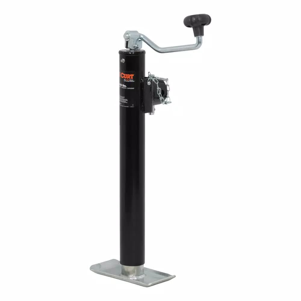 CURT Pipe-Mount Swivel Trailer Jack with Top Handle, 5,000 lbs. Capacity, 15 in. Travel