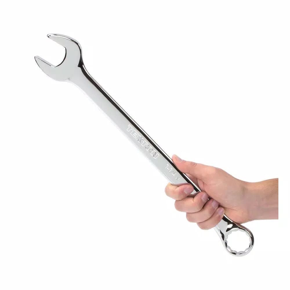TEKTON 1-1/4 in. Combination Wrench, 12-Point Box End, Chrome Vanadium Steel