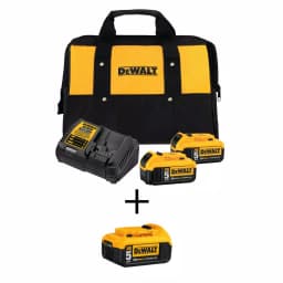DEWALT 20V MAX XR 5.0 Ah Lithium-Ion Battery & Charger Kit with Soft Bag thumbnail 1