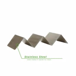 Unbranded Silver Stainless Steel Taco Holder Set, 4-Pack Serving Tray for Hard and Soft Shells, Grill Safe thumbnail 6