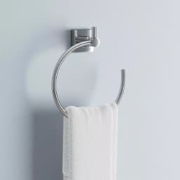 No Drilling Required Hukk Modern Chrome Towel Ring with No-Drill Mounting Hardware thumbnail 2