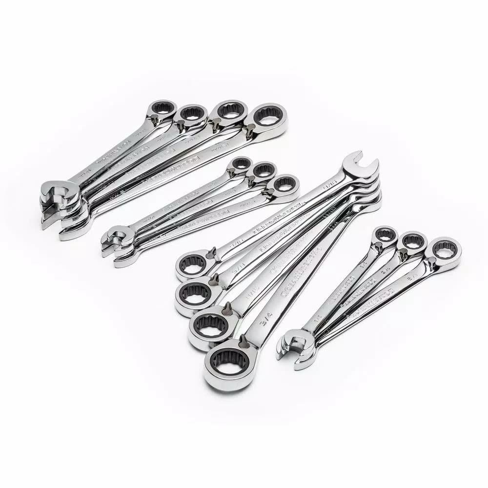 GearWrench 14-Piece 12-Point SAE/Metric Reversible Ratcheting Combination Wrench Set