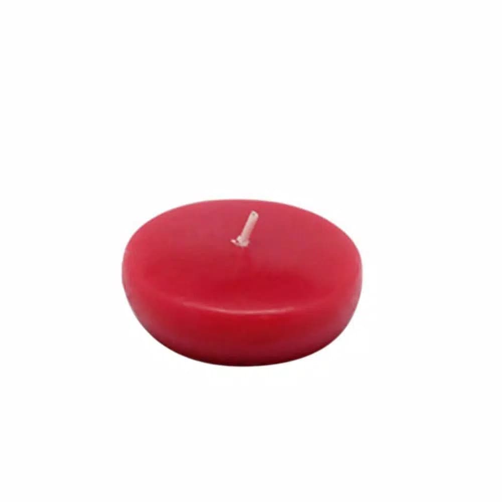 Zest Candle Red Floating Candles for Holiday Decor, 2.25 in. Diameter (Box of 24)