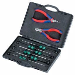 KNIPEX 8-Piece ESD Electronics Tool Set with Molded Foam Storage Case thumbnail 1