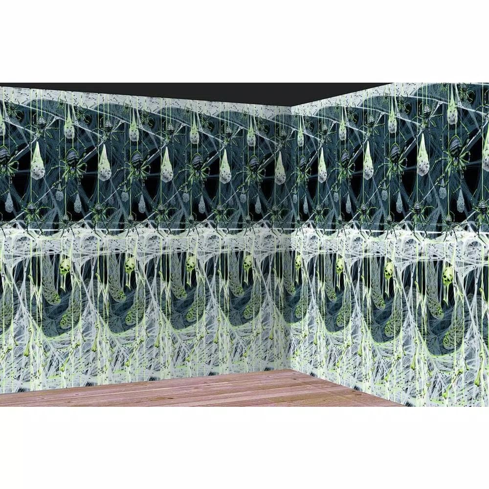 Amscan Spider's Lair Scene Setter Halloween Hanging Decor, 4 ft. x 40 ft.