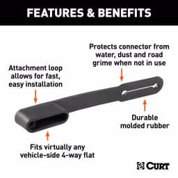 CURT 4-Way Flat Connector Dust Cover - Vehicle Side Socket Protector thumbnail 4