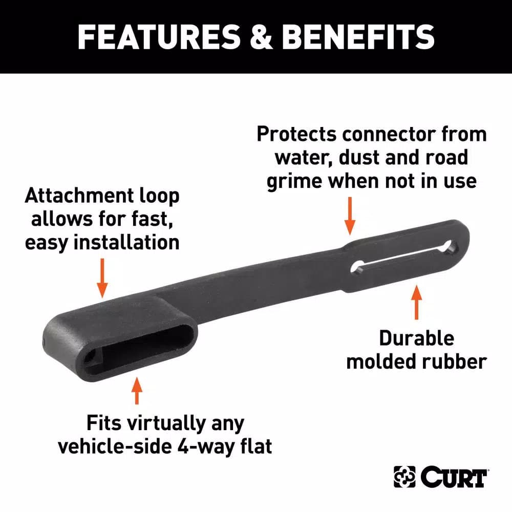 CURT 4-Way Flat Connector Dust Cover - Vehicle Side Socket Protector
