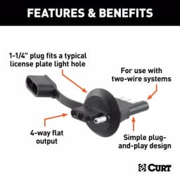 CURT 4-Way Flat License Plate Light Plug Adapter thumbnail 6