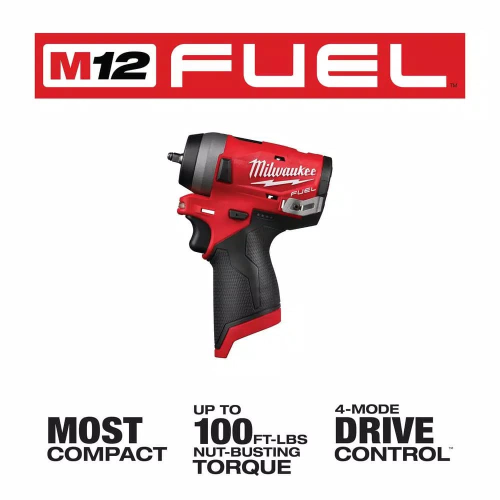Milwaukee M12 FUEL 1/4 in. Stubby Brushless Cordless Impact Wrench (Tool-Only)