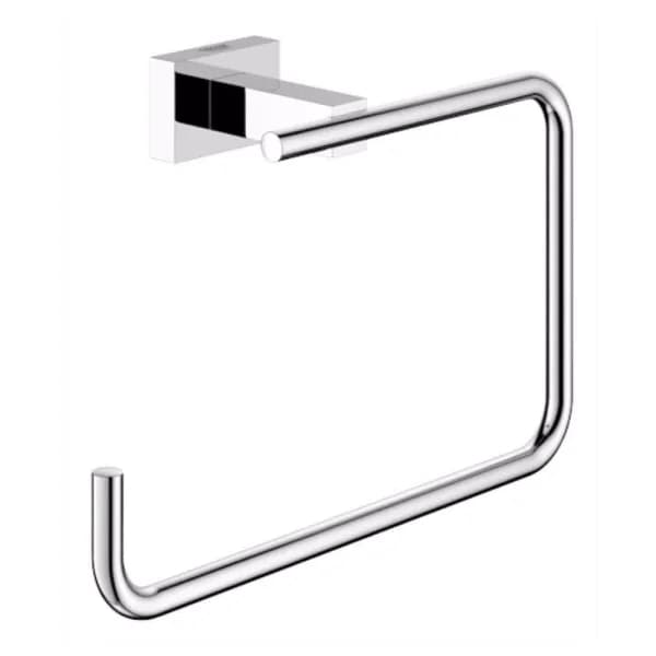 GROHE Essentials Cube 8 in. Towel Ring in StarLight Chrome