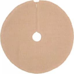 VHC Brands 21 in. Jute Burlap Poinsettia Tree Skirt - Natural Tan Holiday Decor thumbnail 2