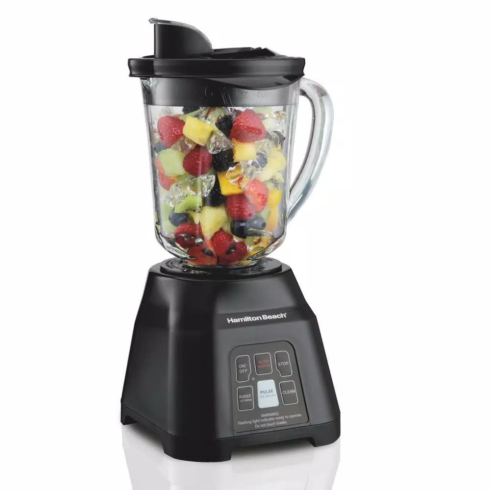 Hamilton Beach 40 oz. Smoothie Smart Blender, 2-Speed Black Glass Jar Blender